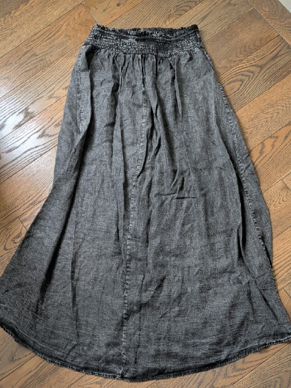 Promesa Washed Black Button-Front Maxi Skirt - Picture 4 of 4